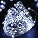Bright Zeal 33 Ft 100 LED Silver Wire Fairy Lights Battery Operated with Timer Outdoor Waterproof - Cool White String Lights Outdoor Wedding Starry String Lights Silver - Firefly Lights Outdoor
