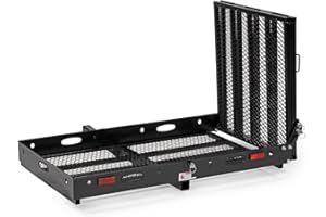 Titan Ramps Wheelchair Scooter Carrier 2" Hitch, Folding Ramp 500 lb. Capacity for Cars Trucks Cargo 52" x 48"