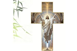 Retro Jesus Christ Wall Cross Decor, Home Decoration Ready to Hang Design, Religious Art, Cross Hanging, Inspirational Decor 