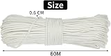 YAYODS 60m White Nylon Rope 6mm Heavy Duty Hanging String Cord for Outdoor view 2