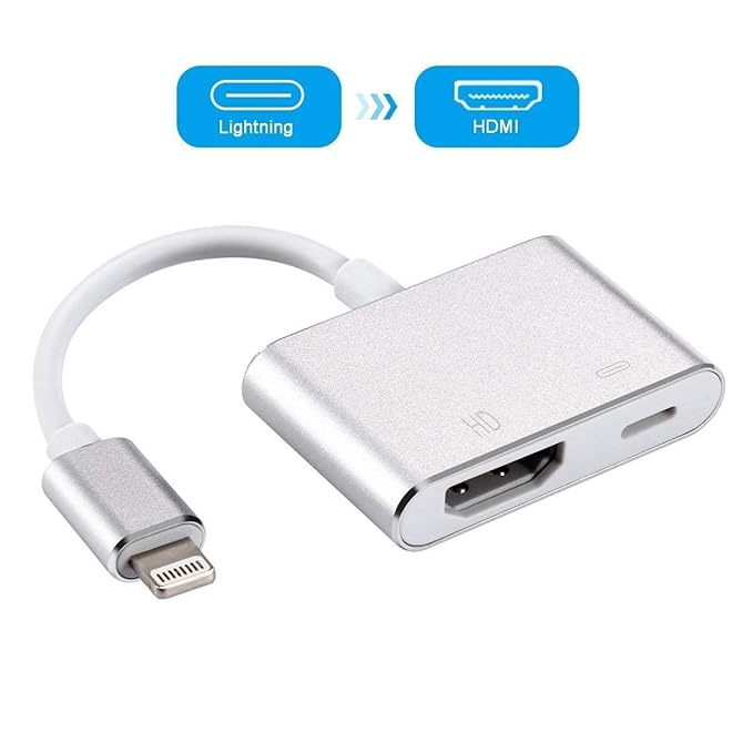 Adaptador Lightning a HDMI, conversor de cable de iPhone a HDMI ...