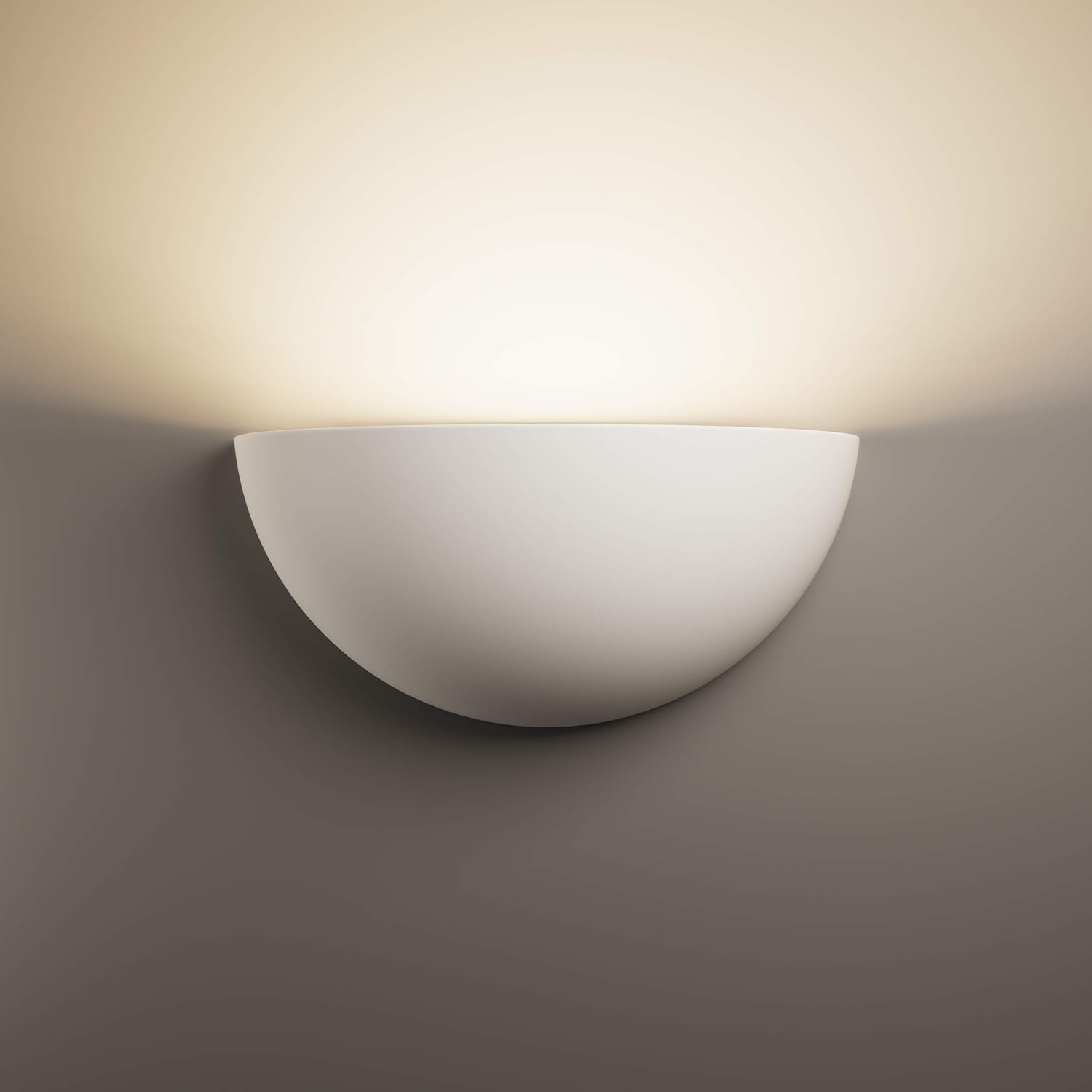 LightHub Half Moon Modern Up Gypsum Plaster Indoor Paintable Wall