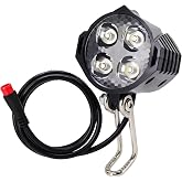 Ebike Headlight 48V 36V, 12V-60V Compatible, 2 Pin Male Waterproof Connector Electric Bike Front Light