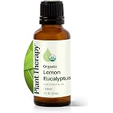 Plant Therapy Organic Lemon Eucalyptus Essential Oil 30 mL, USDA Certified | Pure &amp; Undiluted, USDA Certified Organic, Great for Essential Oil Diffusing and DIY Cleaning Solutions, 30 mL (1 oz)