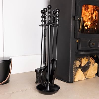 Charles Bentley Fireside Companion Set Iron Tools Coal Shovel Poker Tongs Brush