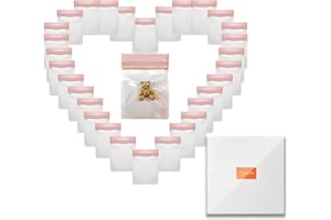 Qryval 30 PCS Clear Plastic EVA Anti Tarnish Jewelry Storage Bags, Zip Ziplock Jewelry Pouches for Selling & Gift, Little Min