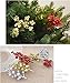 ( Pack of 12 ) Glittery Gold Artificial Berry Picks for Home Christmas Wreath Decor