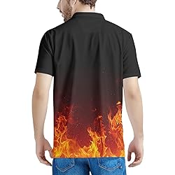 HUGS IDEA Fire Short Sleeve Shirts for Men