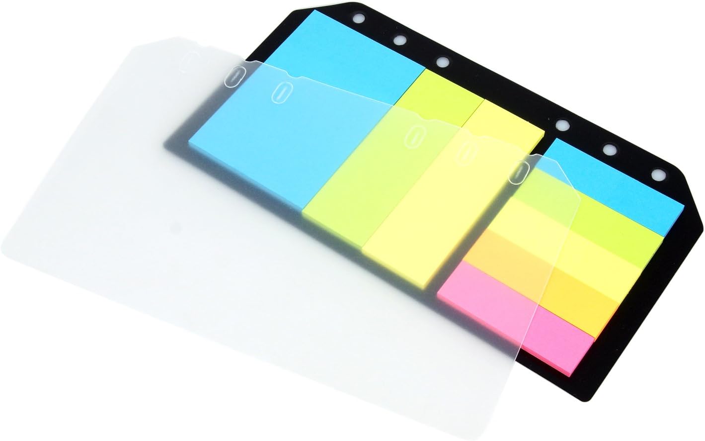 EzSos Sticky Notes, 6 Holes Loose-leaf Notebook Stickers With A6 Protection Board,Assorted Bright Colors, 30 Sheets/Pad, 8 Pads/Pack