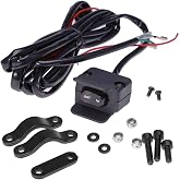 12V Winch Rocker Thumb Switch with Mounting Bracket Handle Bar Control Switch for KFI, WARN, Ramsey, SUPERWINCH, Champion, Venom, Badland etc.