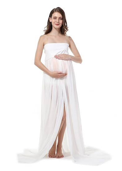 Trivingtech Demandes Sexy De Femmes Enceintes Robe De Maternité Split Front Photo Shoot Dress Jupes Photographiques De Maternité