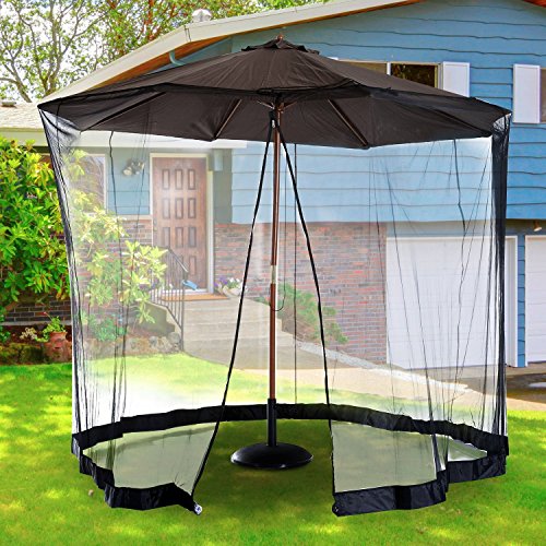 Buy 10FT Outdoor Umbrella Table Screen Patio Cover with Mosquito Net Zipped Door Online at