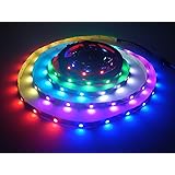 WS2812B Luz de tira llevada, Dream Color 16.4FT / 5M 150 píxeles 30leds / M individualmente direccionable Luz de cuerda…