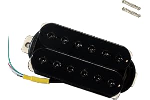 Phrilam Pro HH High output Alnico 5 Adjustable Hexagonal Poles Humbucker Bridge Pickup 16.5K for Electric Guitar, Black
