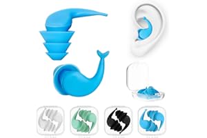 PEEH Ear Plugs for Swimming, 4 Pairs Reusable Silicone Earplugs for Swimming Surfing Snorkeling & Other Water Sports, Waterproof Ear Plugs for Swimmer's Ear Protection(Adults & Teens 12+)