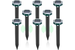 ELIOELIO Mole Repellent Solar Powered 8 Pack - Ultrasonic Mole Repeller Vole Repellent Outdoor, Rodent Snake Chipmunk Gopher Repellent Mole Repellent for Lawns, Mole Deterrent for Yard