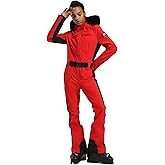 GSOU SNOW Womens Ski Suit One Piece Snowsuit Snowboard Slim Insulated Jumpsuit Jacket Waterproof Windproof for Outdoor Sports