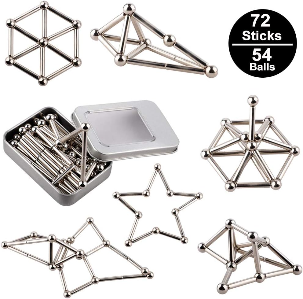 Doolland Magnetic Building Blocks Magnet Construction Set Educational 3D Puzzle Toy Games for Office School Home Education