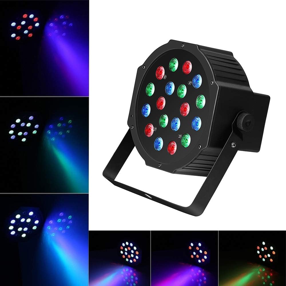 2 pcs Stage lights 30W LED 18RGB Remote/Auto/Voice Control DMX512 Uplighting DJ