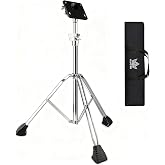 ULUOBO Heavy Duty Electronic Drum Pad Stand for Percussion Sample Pads, Foldable, with Carry Bag (Silver)