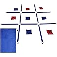 VORVIL Giant Tic Tac Toe Game for Kids and Adults with Bean Bag Toss X’s and O’s, Large Backyard Board, and Travel Bag for Yard, Beach, and Park Summer Family Fun