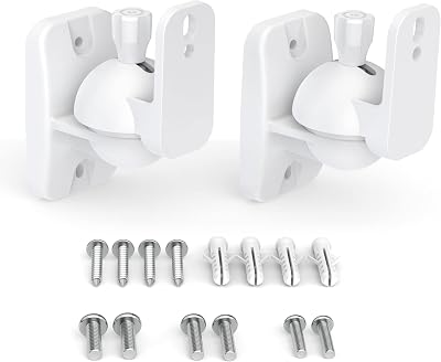 HomeMount Universal Wall Speaker Brackets 2 Pack White Up to 8 lbs