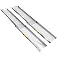 Ruedamann 6FT Portable Aluminum Wheelchair Ramp, Usable Width 6.3", Holds Up to 600lbs, Two Section Telescoping Adjustable Non-Skid Ramp for Wheelchairs,Stairs,Steps,1 Set
