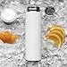 Stainless Steel Water Bottle Tumblers: BPA Free, Vacuum Insulated Travel Mug with Lid and Removable Fruit and Tea Filter for Hot or Cold Beverages - 17 oz. Infuser Bottles Set of 2 (black and blue)