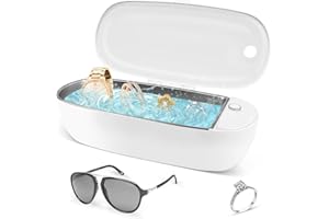 JeaTone Ultrasonic Jewelry Cleaner,Professional Glasses Cleaner with One-Touch Operation,15OZ Portable Ultrasonic Cleaner for Jewelry,Retainer,Ring,Denture,Watch Strap,Makeup Brush,Necklaces
