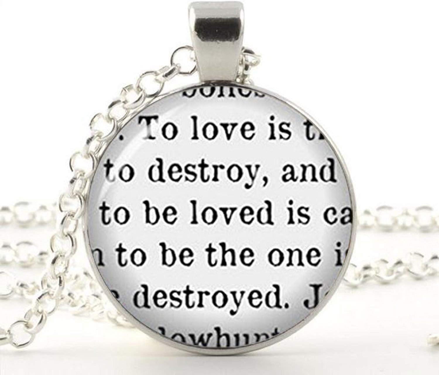 to Love is to Destroy City Shadowhunter Bone Necklace Jewelry, Crystal Necklace