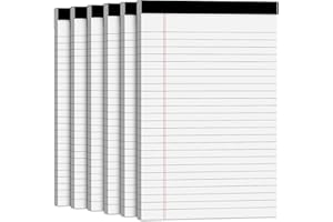 RONEKY Note Pads 5x8 Small Legal Pads White Notepad, 6 Pack, Narrow Ruled Notepads, Micro Perforated Legal Writing Pads Memo Pad, 30 Sheet/Note Pad, Notebook Paper Tablet for School, Lined Legal Pad 5x8''