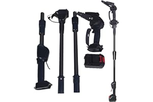 ERHIGHER Electric Pole Saw, Cordless High Power Motor Detachable Telescopic Pole Tree Pruning 1.8m Long Handle Pole Chain Saw with Battery & Charger (Black)