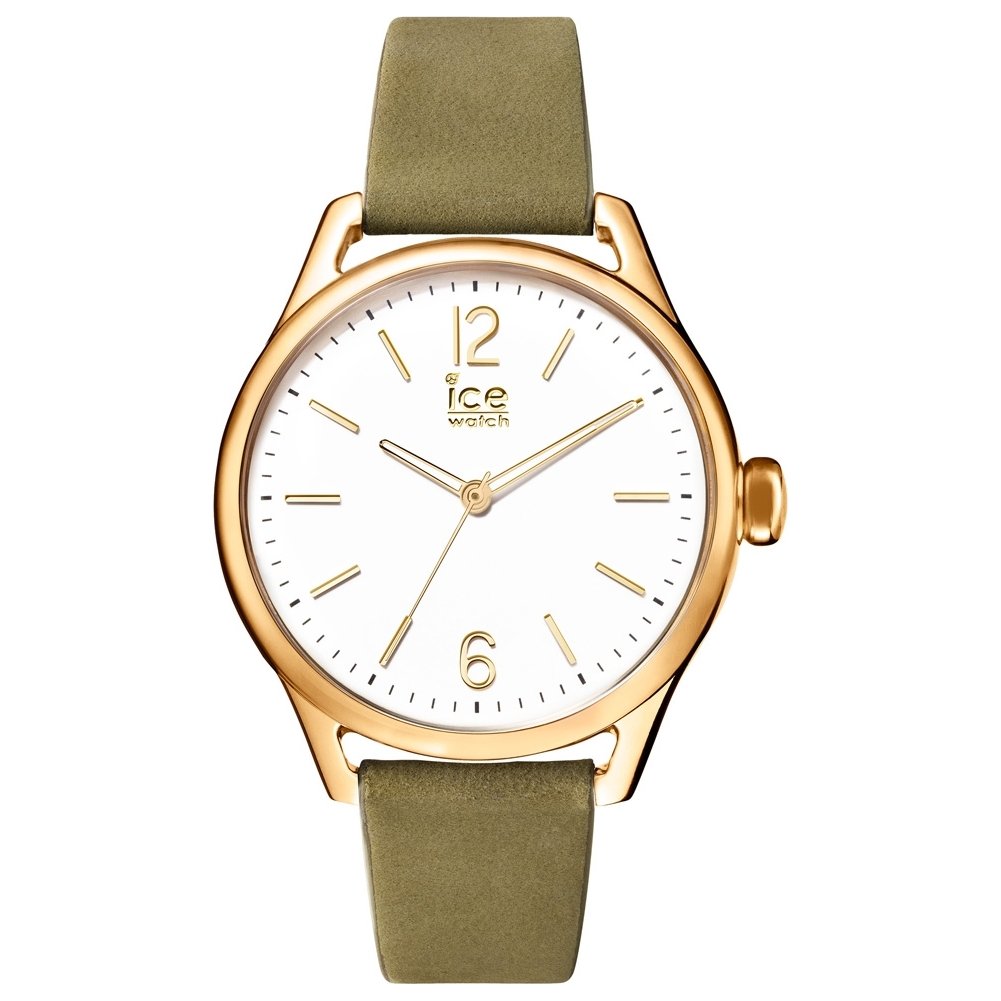 Ice-Watch - ICE time Khaki Champagne - Women's wristwatch with leather strap - 013071 (Small)