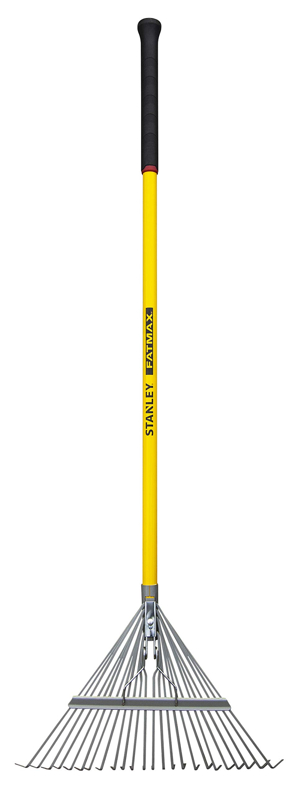 Stanley FATMAX Springback Leaf Rake-Fibreglass Long Handle 32mm Diameter, Yellow/Black