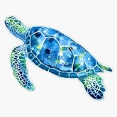 Sargasso Blue Sea Turtle Vinyl Sticker Waterproof Decal Laptop Wall Window Bumper Sticker 5"