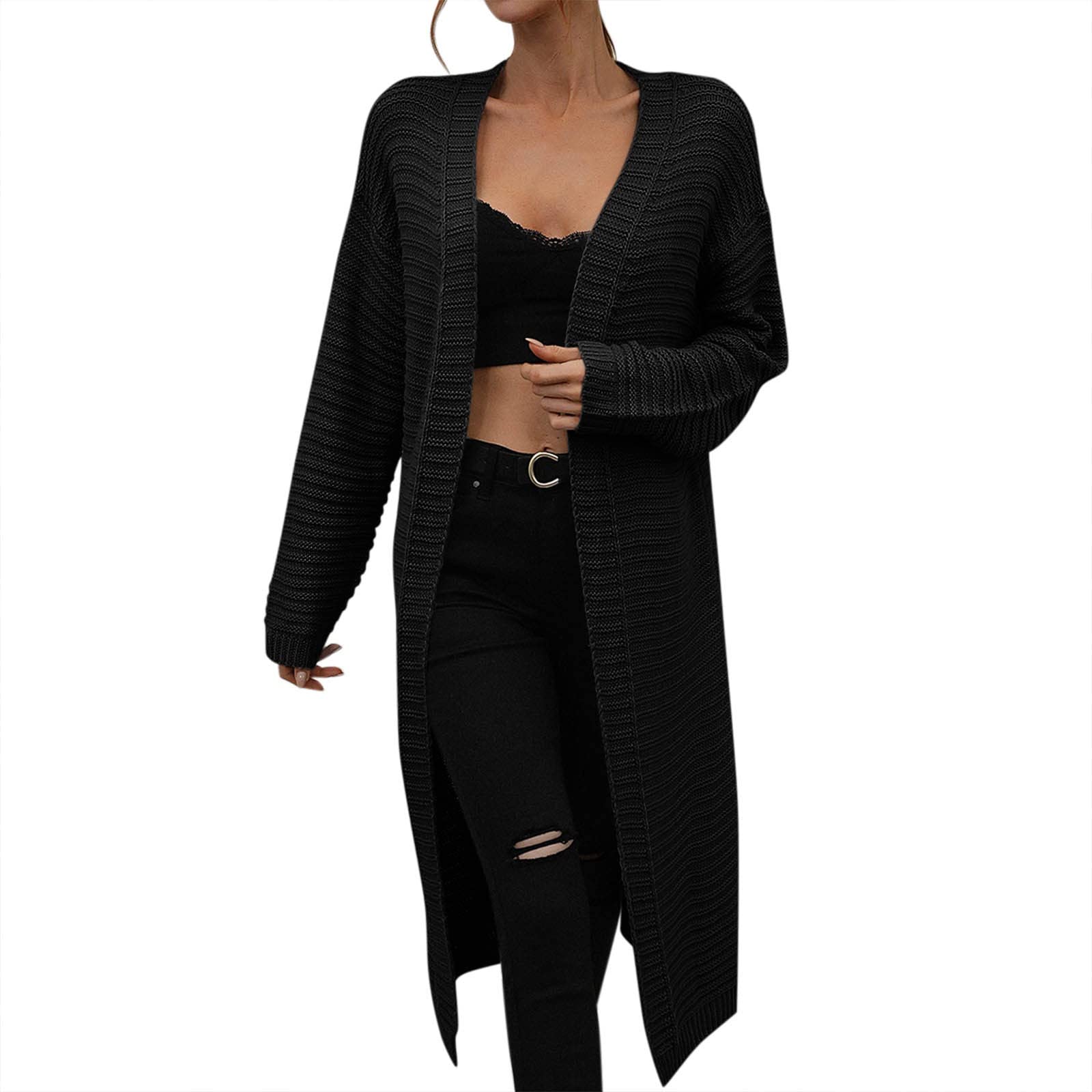 ADJHDFH Long Cardigan With Pockets For Women Brown