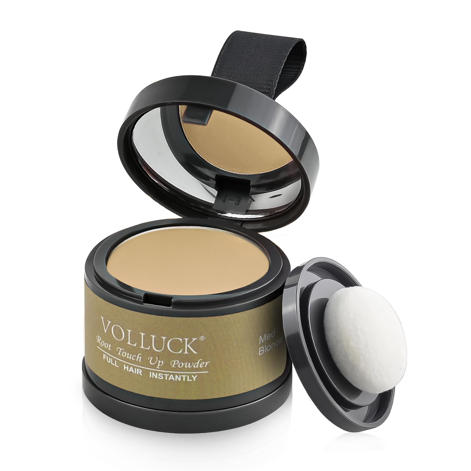VOLLUCK Root Touch up Powder 4g – Covers Grey Roots & Conceals Thinning Hair, Hairline Powder for Men & Women – Natural Look, Easy to Use & Compact for Quick Touch Ups (Medium Blonde)