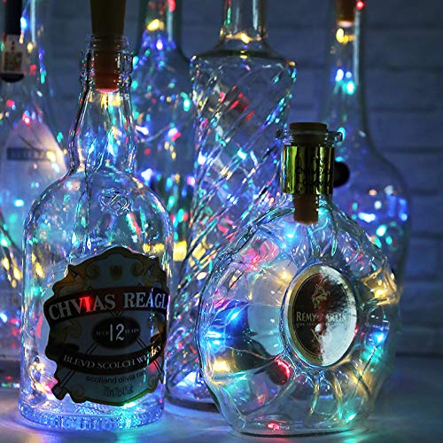 SFUN Wine Bottle Lights with Cork 5 Dimmable Modes with Timer 10 Pack