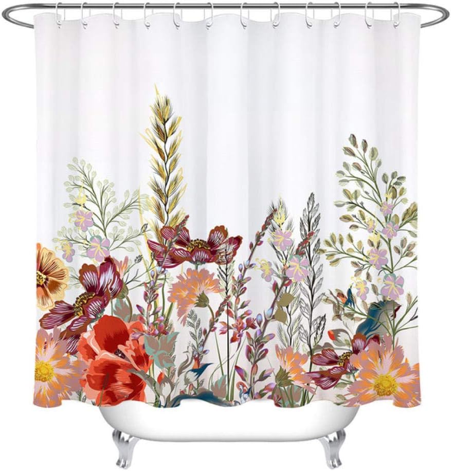 None Brand Aquarel Hema Voorjaar Wilde Bloemen Douchegordijn Waterdicht Badgordijn Badkuip Decoratie Badkamer 180 Cm X 220 Cm Amazon Nl