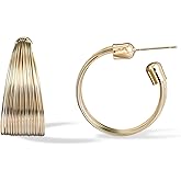 Aliyoham Gold Hoop Earrings for Women, Hypoallergenic 14k Gold Plated Lightweight Jewelry for Women Wire Wrapping