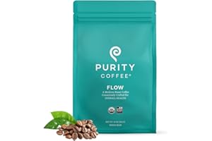 Purity Coffee FLOW Original Medium Roast Whole Bean (12oz Bag) \| Specialty-Grade USDA Organic Arabica Blend \| Third Party Tes