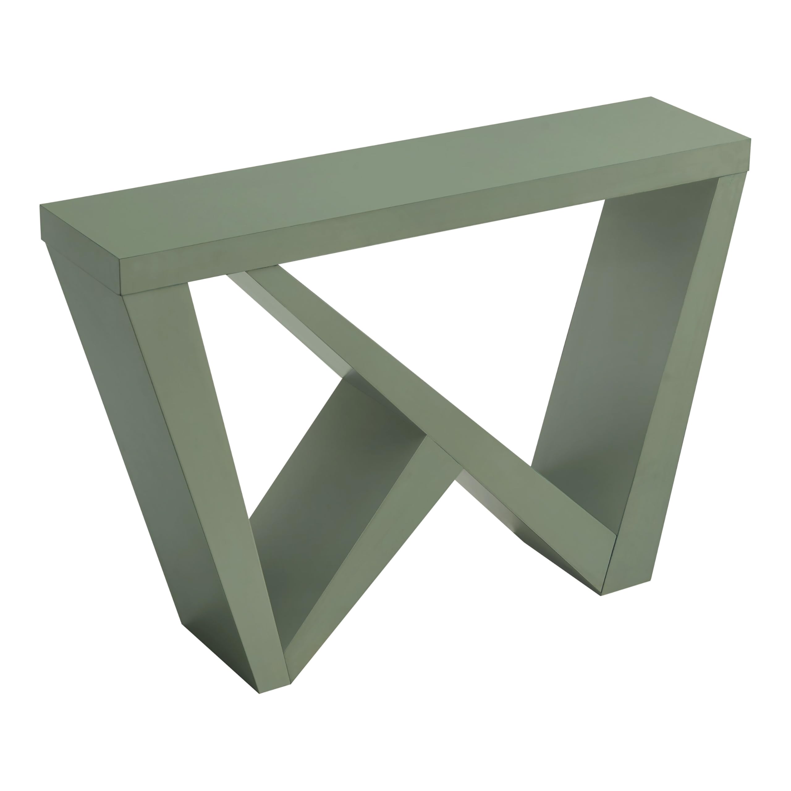HOMES: Inside + Out Naomi Modern Decorative Accent Console Table with W-Shaped Legs, Wood Entryway Furniture for Living Room, Hallway, Entrance, Small Spaces, Sage Green
