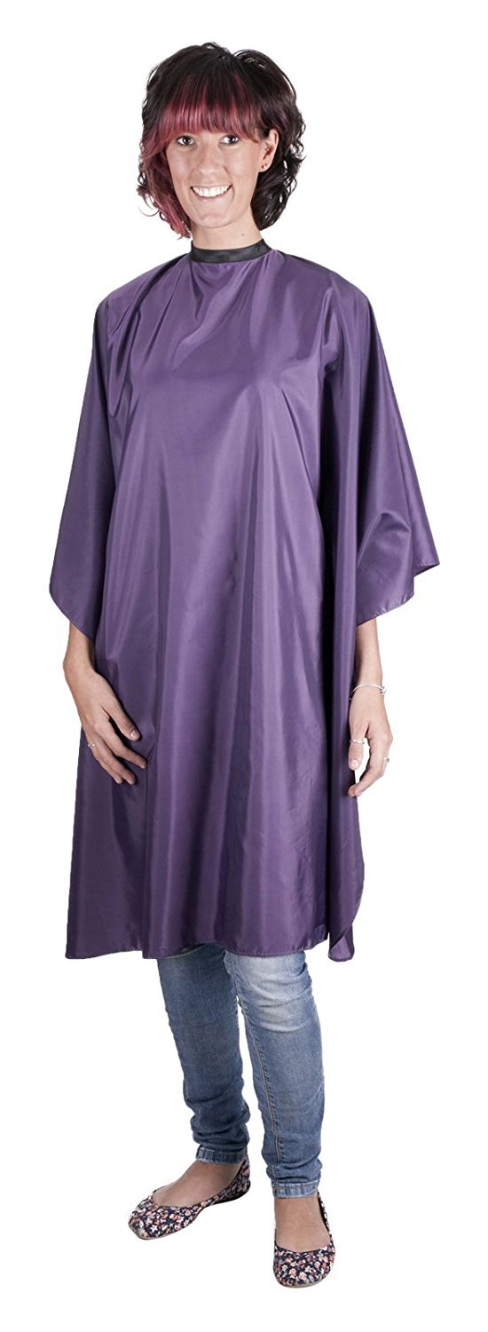 Kobe Professional Purple Sleeveless Hairdressing Gown - Water-Repellent - Adjustable Neck. Ideal for Salon or the Busy Barber. Also Suitable for Home Use or Mobile Hairdressing.