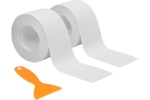 SICCOMA Caulk Tape 2 Rolls Self Adhesive Waterproof White Sink Caulking Sealant Tape, Bathroom Caulk Strip for Bathtub, Toilet, Countertop, Sink, Shower, Backsplash (White,1.5" x10.5Ft)
