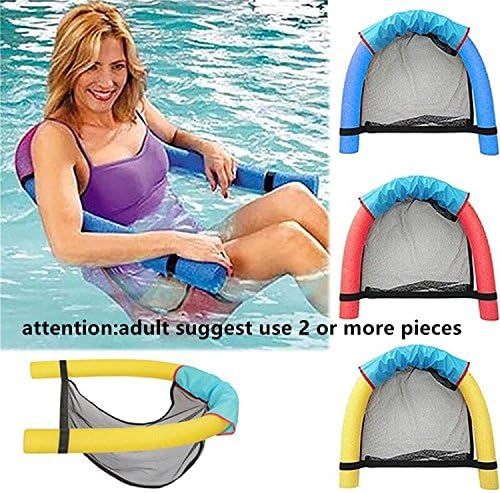 Adult and Kids Floating Pool Noodle Sling Mesh Chairs - Fun Pool Floats Toys Swimming Sticks