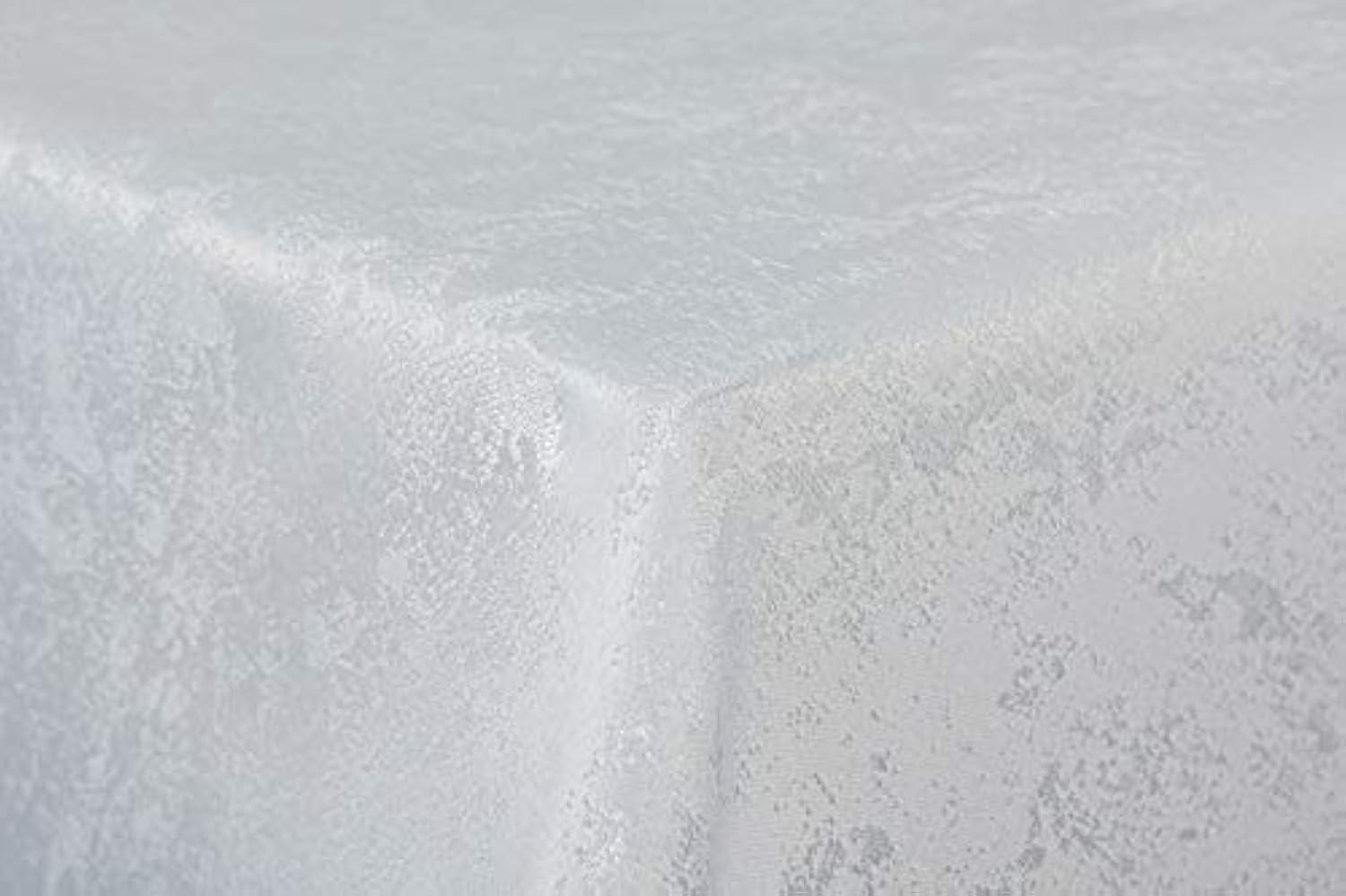 First-Tex Tablecloth Damask Jacquard Brilliant Mottled 130 x 160 cm White with Straight Edge