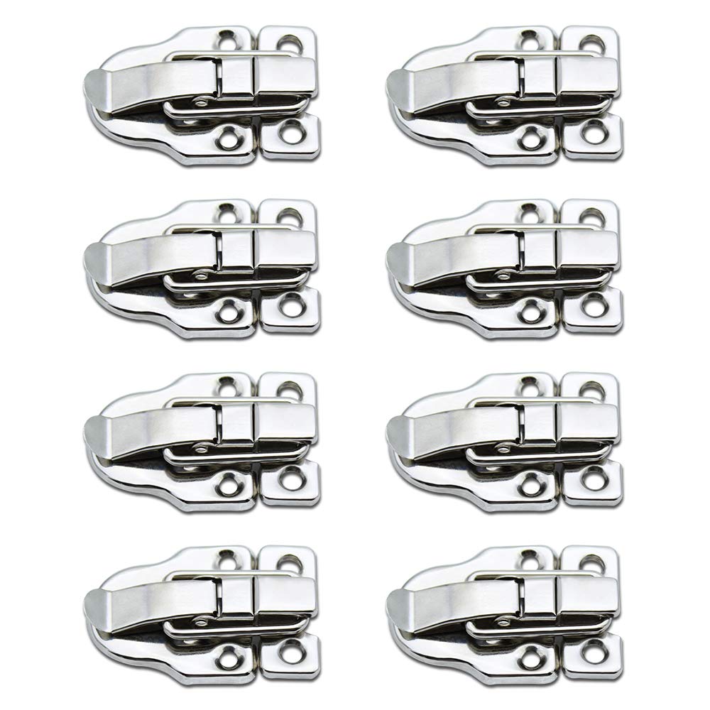 LumenTY (8Pack) Lock Toggle Catch Latch Clasp Antique Box Lock Buckle Box Buckle for Medicine Box Flight Case Cosmetic Case Tool Box-Silver