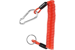 YENOVO Breakaway Trailer Cable, 6FT Trailer Brake Away Cable Spring Towing Coiled Wire with Clip for RV Trailer Emergency Camper Breakaway Switch