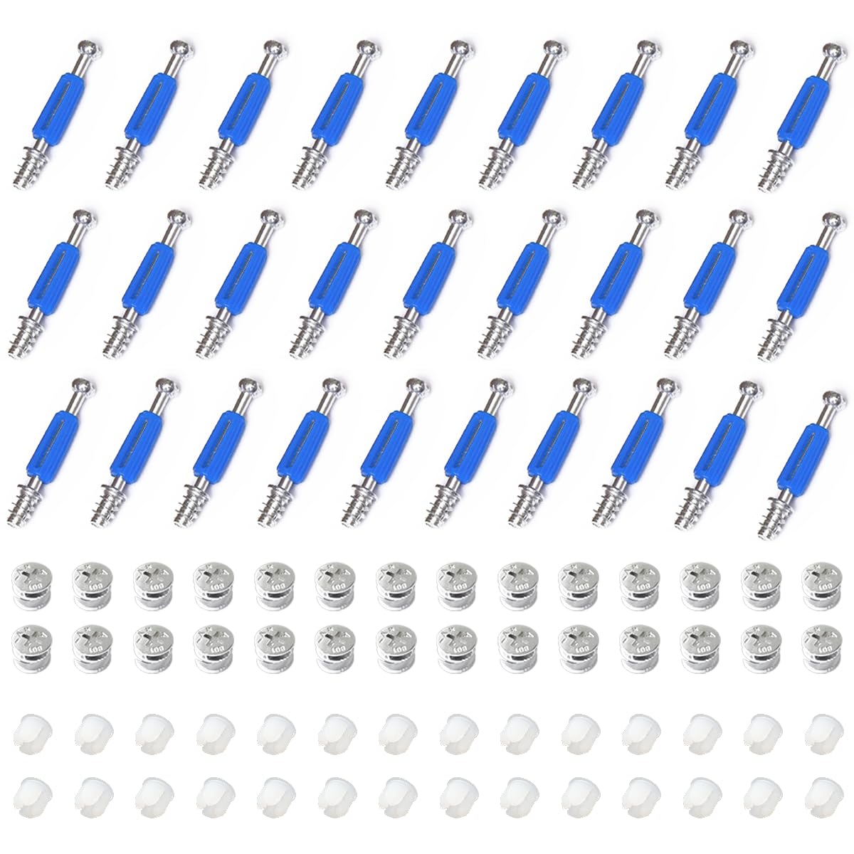 WYAN 28Sets 3-in-1 Furniture Connection Kit,Three-in-one Connector,Eccentric Cam Lock,Pre-Inserted Plastic Nut,for Splicing Assembly of Table,Cabinets