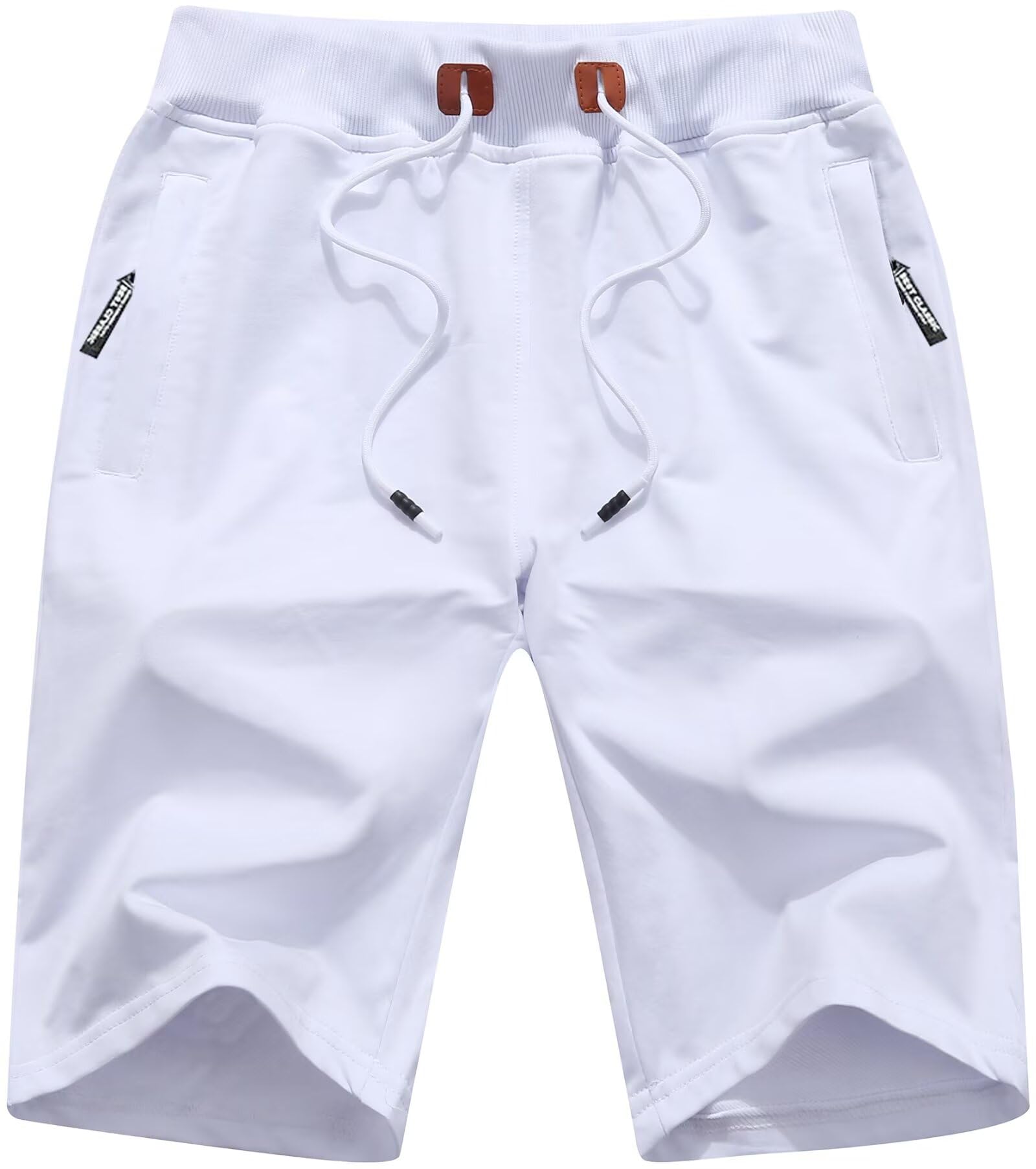 QPNGRP Mens Shorts Casual Drawstring Zipper Pockets Elastic Waist
